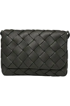 Bottega Veneta Torebki, Mężczyzna, Zielony, ONE SIZE, Zielona Torba na Ramię z Wzorem Intrecciato