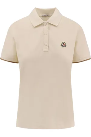Moncler Koszulki, Kobieta, Biały, S, Czarna Koszulka Polo, Ponadczasowy Styl