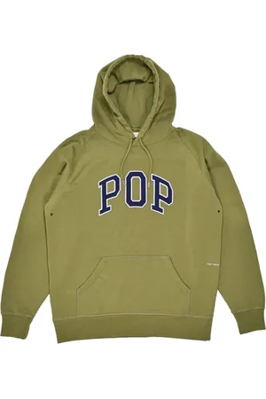 Pop Trading Company Bluzy, Mężczyzna, Zielony, M, Arch Bluza z Kapturem