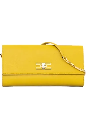 Elisabetta Franchi Torebki, Kobieta, Żółty, ONE SIZE, Złoty Łańcuchowa Torba na Ramię