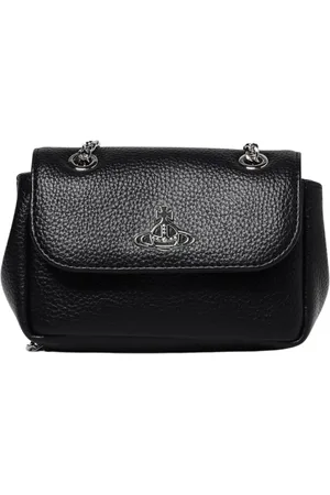 Vivienne Westwood Torebki, Kobieta, Czarny, ONE SIZE, Czarna Skórzana Torba na Ramię z Łańcuchem