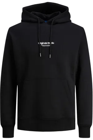 JACK & JONES Bluzy, Mężczyzna, Czarny, XL, Bluza z kapturem