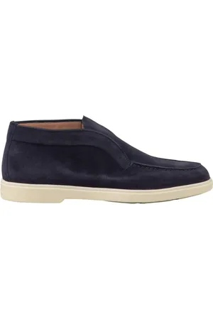 santoni Buty, Kobieta, Niebieski, 36 1/2 EU, Zamsz, Wsuwane botki do kostki z zamszu