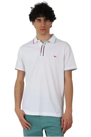 HARMONT&BLAINE Koszulki, Mężczyzna, Biały, XL, Bawełna, Polo Z Wielokolorowymi Lamówkami