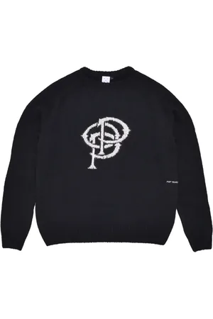 Pop Trading Company Bluzy, Mężczyzna, Czarny, M, Sweter z dekoltem w serek