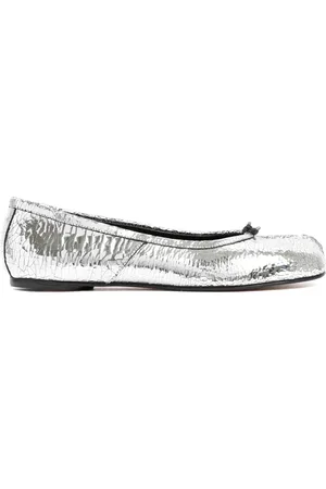 Maison Margiela Buty, Kobieta, Szary, 36 EU, Metaliczne Baletki dla Kobiet