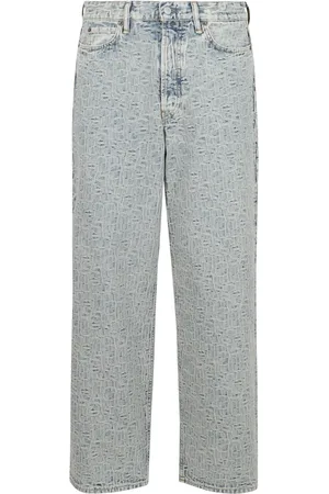 Acne Studios Jeansy, Mężczyzna, Niebieski, L, Jeansyy o szerokich nogawkach i niskim staniku