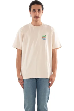 Arte Antwerp Koszulki, Mężczyzna, Beżowy, L, Kremowy T-shirt z logo Triple Style