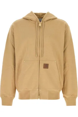 Carhartt Bluzy, Mężczyzna, brązowy, XS, Bluza z kapturem zapinana na zamek Eldon