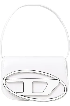 Diesel Torebki, Kobieta, Biały, ONE SIZE, Metalowa Torebka z Logo
