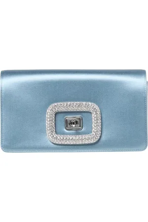 Roger Vivier Torebki, Kobieta, Niebieski, ONE SIZE, Niebieska Kopertówka z kryształkami