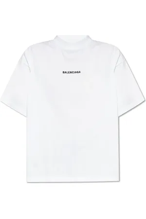 Balenciaga Koszulki, Kobieta, Biały, L, Bawełna, Logo T-Shirt