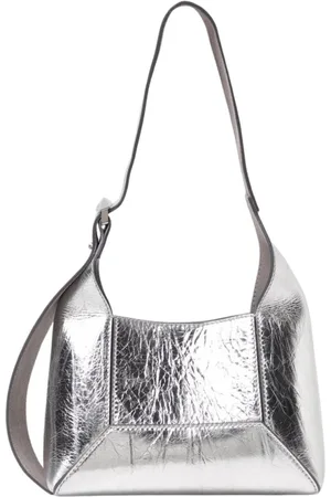 Jimmy Choo Torebki, Kobieta, Szary, ONE SIZE, Metaliczne Skórzane Diamentowe Hobosy