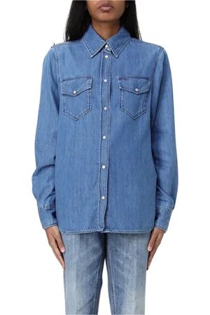 Liu Jo Bluzki, Kobieta, Niebieski, XS, Denim, Niebieska Koszula z Guzikami dla Kobiet