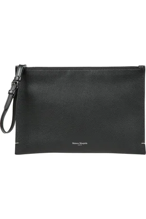 Maison Margiela Torebki, Mężczyzna, Czarny, ONE SIZE, Czarna kieszonka z zamkiem i srebrnym logo