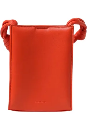 Jil Sander Torebki, Kobieta, Pomarańczowy, ONE SIZE, Pomarańczowa Skórzana Mała Torba z Węzłami