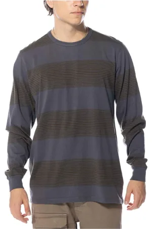 Pop Trading Company Koszulki, Mężczyzna, Niebieski, XL, Bawełna, Prążkowany Longsleeve Węgiel Delicioso