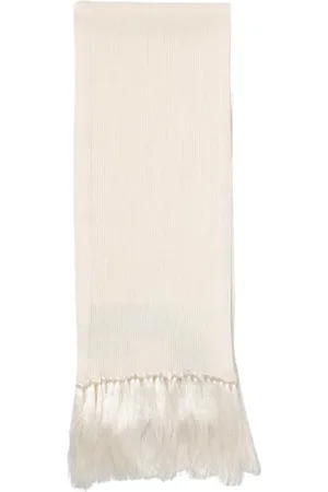 Tom Ford Akcesoria, Mężczyzna, Biały, ONE SIZE, Luksusowy Szal z Frędzlami
