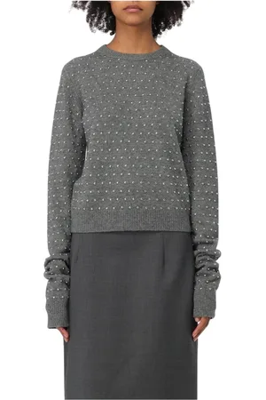 Sportmax Swetry, Kobieta, Czarny, S, Kaszmir, Kryształowy Sweter