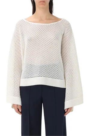 Allude Swetry, Kobieta, Biały, S, Kaszmir, Kaszmirowy Sweter z Dzianiny