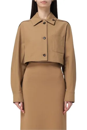 Max Mara Bluzki, Kobieta, brązowy, S, Brązowy Bawełniany Sweter Kurtka