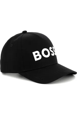HUGO BOSS Akcesoria, Mężczyzna, Czarny, M, Bawełna, Czarna Czapka z Logo z Regulowanym Zapięciem, Bawełniana