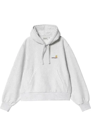 Carhartt Bluzy, Kobieta, Szary, S, Bawełna, Bluza z kapturem American Script w Ash Heather