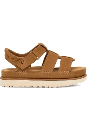 UGG Buty, Kobieta, brązowy, 39 EU, Zamsz, Goldenstar Strap Zamszowa Sandał Platforma