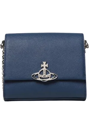 Vivienne Westwood Torebki, Kobieta, Niebieski, ONE SIZE, Niebieska Torba na Ramię z Regulowanym Paskiem