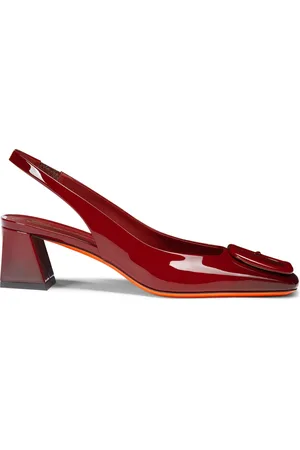 santoni Buty, Kobieta, Czerwony, 36 EU, Skóra, Lakierowane czółenka na średnim obcasie dla kobiet