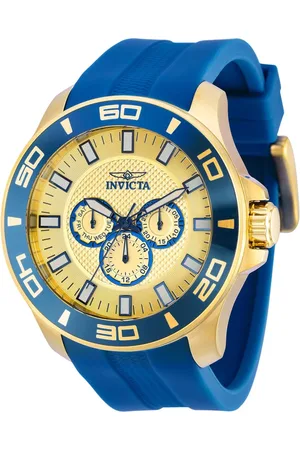 Invicta Akcesoria, Mężczyzna, Niebieski, ONE SIZE, Niebieski Silikonowy Zegarek Chronograficzny dla Mężczyzn