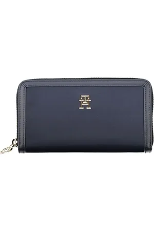 Tommy Hilfiger Akcesoria, Kobieta, Niebieski, ONE SIZE, Len, Ekoportfel z Zamykanym Suwakiem
