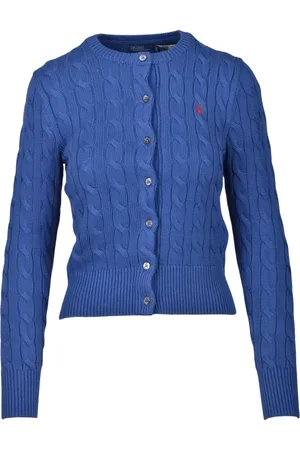 Ralph Lauren Swetry, Kobieta, Niebieski, S, Kardigan z bawełny w stylu klasycznym