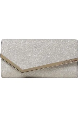 Jimmy Choo Torebki, Kobieta, Szary, ONE SIZE, Glitter Envelope Clutch dla Kobiet