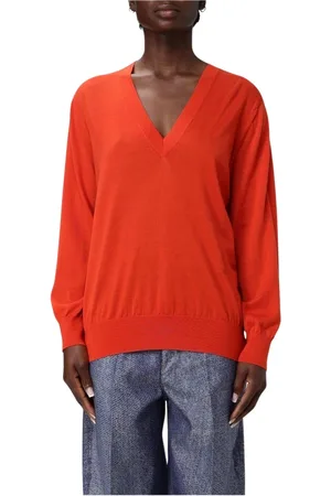 Bottega Veneta Swetry, Kobieta, Czerwony, M, Luksusowy Czerwony Sweter z Splotem