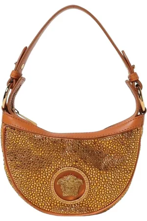 VERSACE Torebki, Kobieta, brązowy, ONE SIZE, Kryształowa Mini Torba z Kamieniami