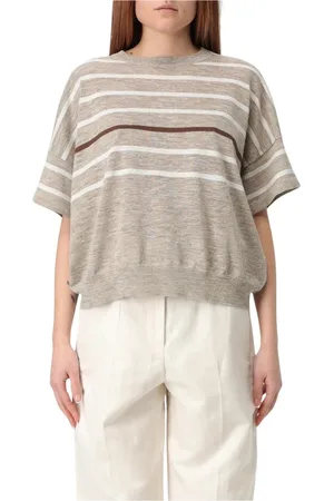 Brunello Cucinelli Swetry, Kobieta, Wielobarwność, S, Paskiowany sweter