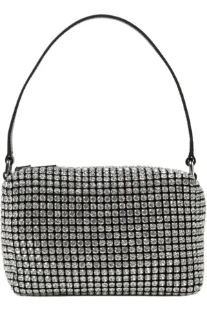 Alexander Wang Torebki, Kobieta, Szary, ONE SIZE, Kryształowa Mini Torba Zamykanie na Zamek