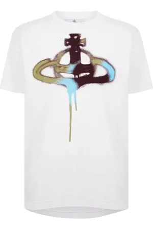 Vivienne Westwood Koszulki, Kobieta, Biały, M, Biały T-shirt z Wielokolorowym Orłem