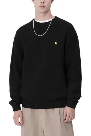 Carhartt Swetry, Mężczyzna, Czarny, S, Bawełna, Sweter Gold Stylowy Minimalistyczny Design