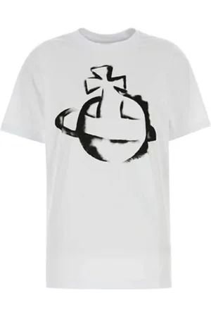 Vivienne Westwood Koszulki, Kobieta, Biały, S, Biała Stencil Orb Classic T-shirt