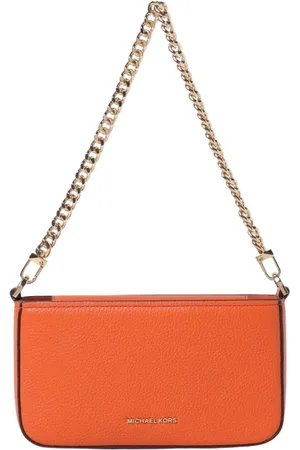 Michael Kors Torebki, Kobieta, Pomarańczowy, ONE SIZE, Biała Skórzana Torebka Clutch