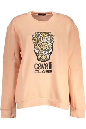 Roberto Cavalli Bluzy, Kobieta, Różowy, L, Bawełna, Elegancki różowy sweter polarowy