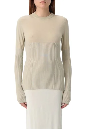 Jil Sander Swetry, Kobieta, Zielony, M, Zielony Sweter z Rypsu
