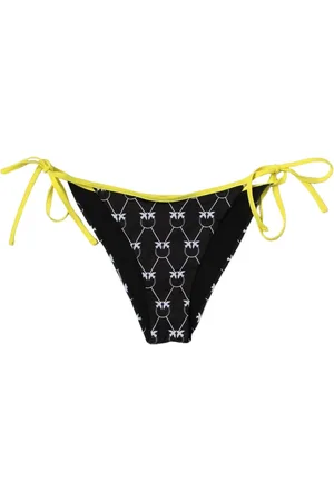 Pinko Stroje kąpielowe, Kobieta, Czarny, S, Czarne Dolne części bikini Tie Side