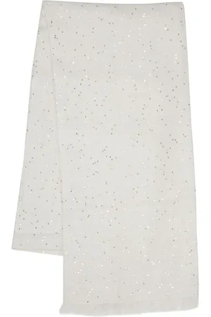 Brunello Cucinelli Akcesoria, Kobieta, Biały, ONE SIZE, Kaszmir, Stola Szalik