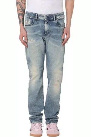 Diesel Jeansy, Mężczyzna, Niebieski, W34, Denim, Regularne Proste Jeansyy dla Mężczyzn