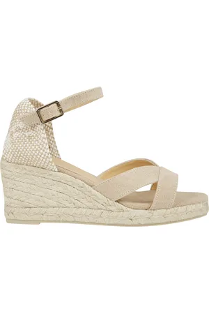 Castaner Buty, Kobieta, Beżowy, 39 EU, Organiczna sandał z kotona i koturnem