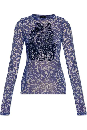 Etro Koszulki, Kobieta, Niebieski, S, Transparentny top