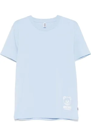 Moschino Koszulki, Mężczyzna, Niebieski, M, Niebieskie T-shirty i Pola